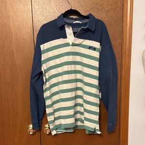 L.L. Bean Traditional Fit Shirt in Denim Blue and Cream